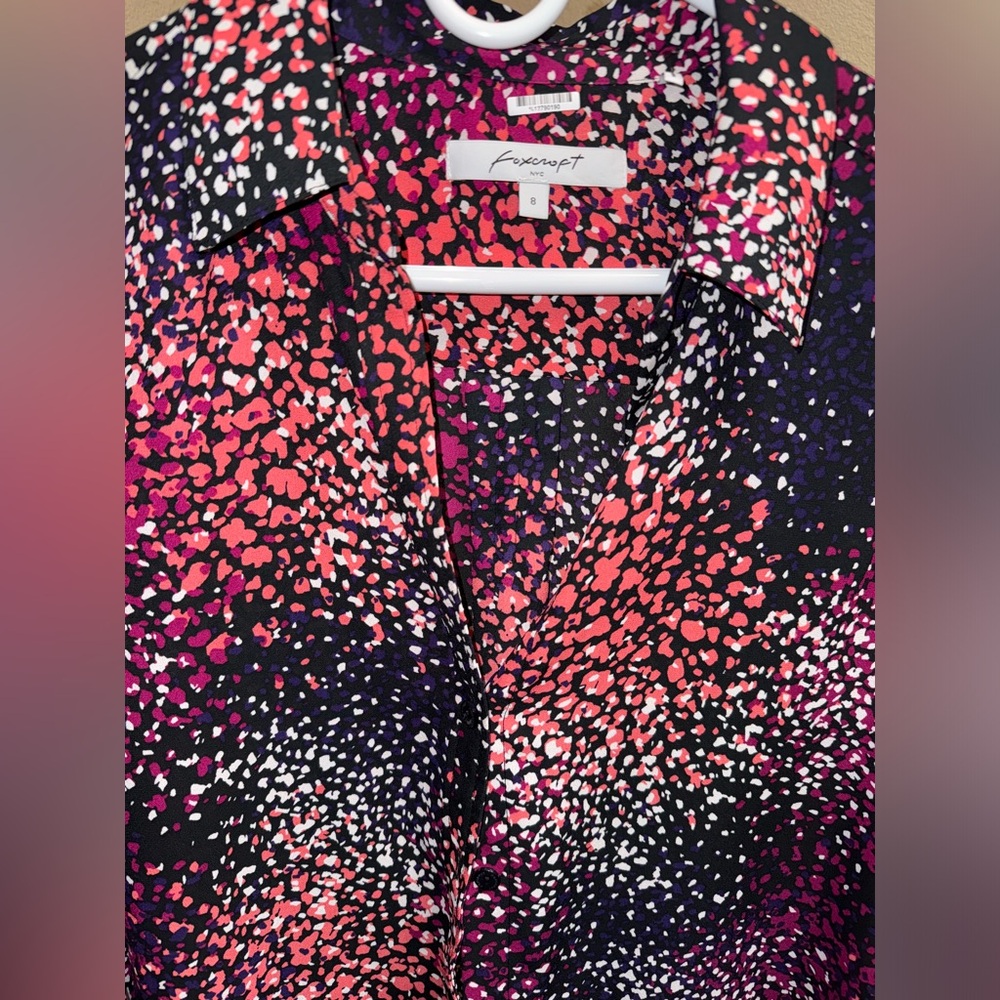 Foxcroft Printed Button Down Tunic - image 2